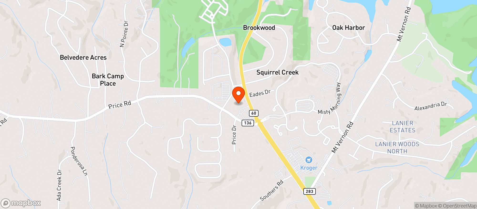 Map showing Publix Super Market
