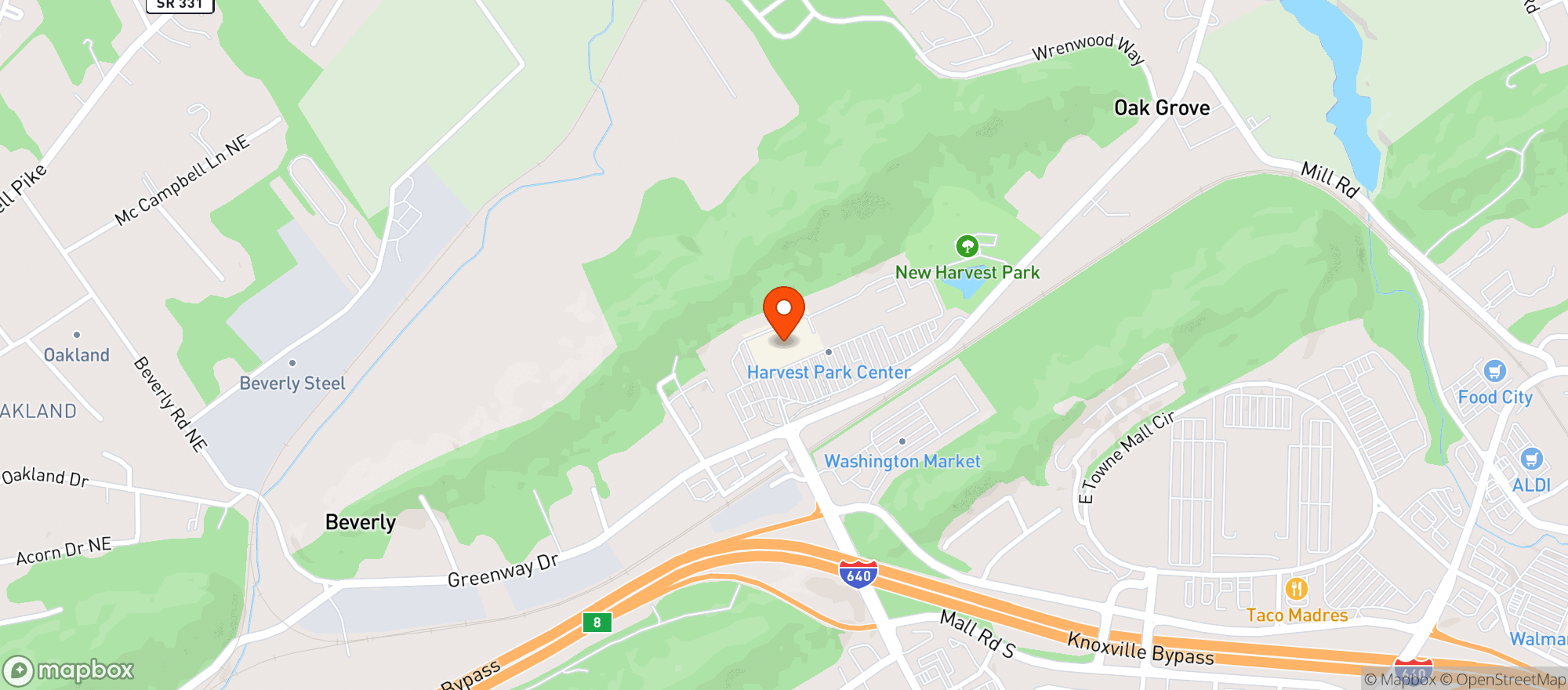 Map showing Target Knoxville North
