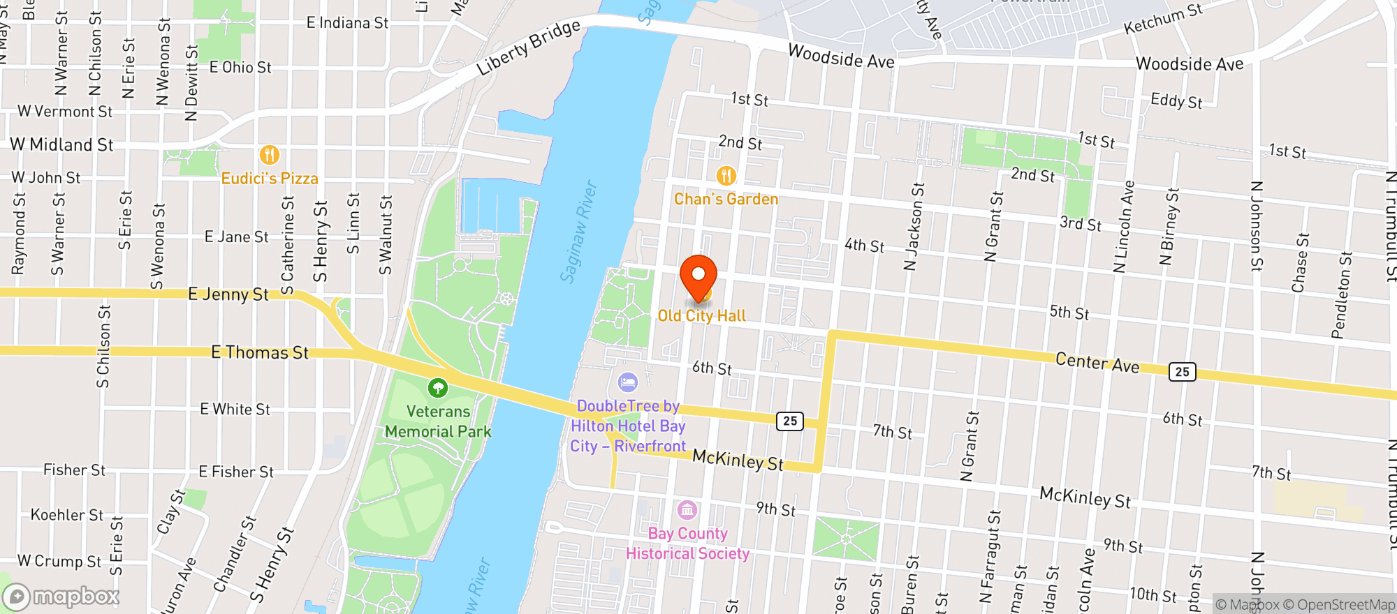 Map showing Gatsbys Saloon & Eatery