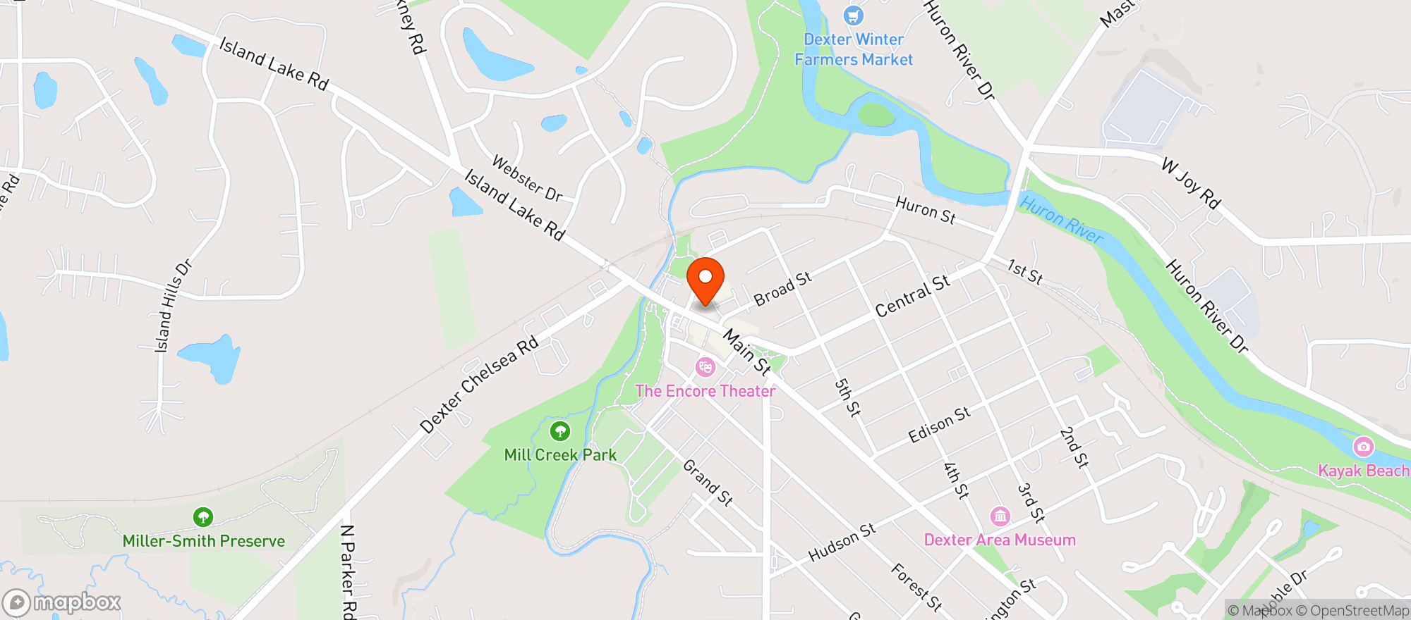 Map showing Dexter Pub