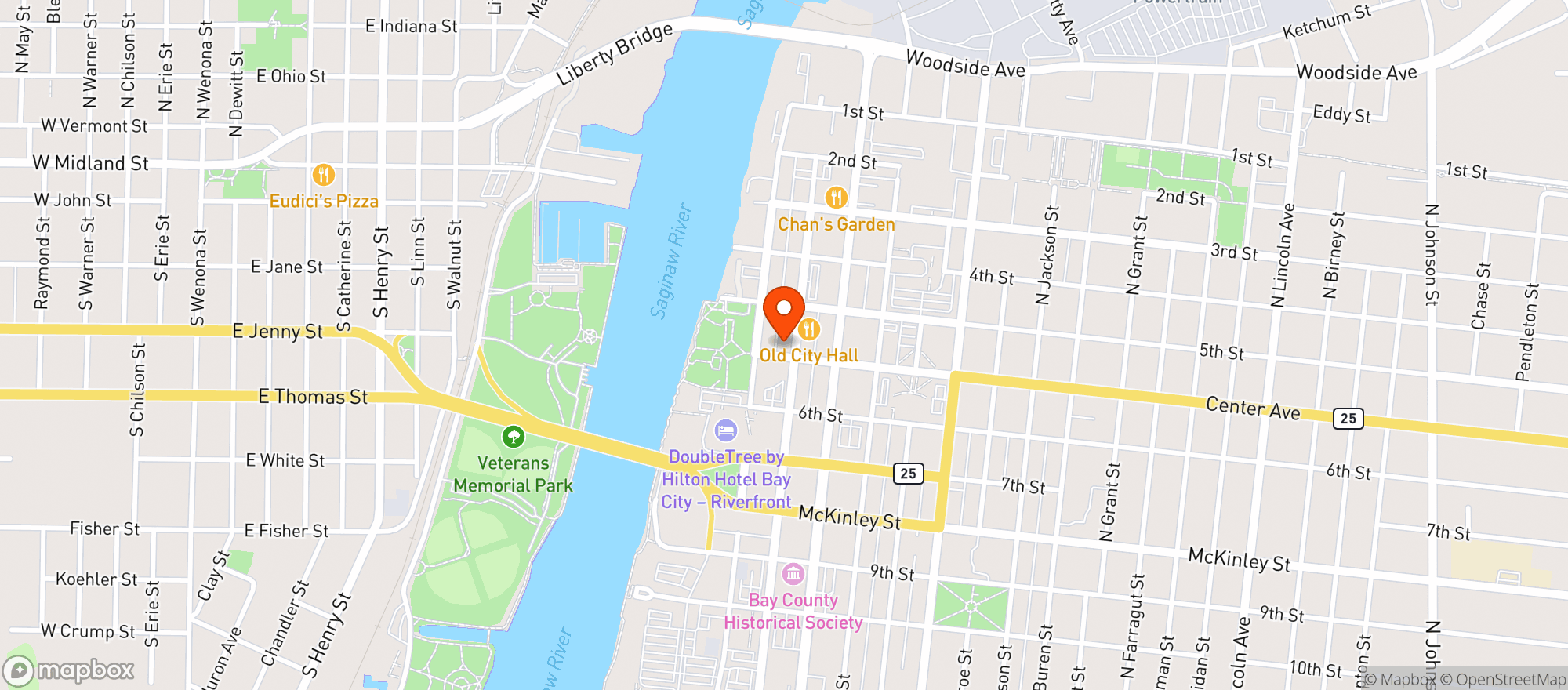 Map showing Mulligans Pub