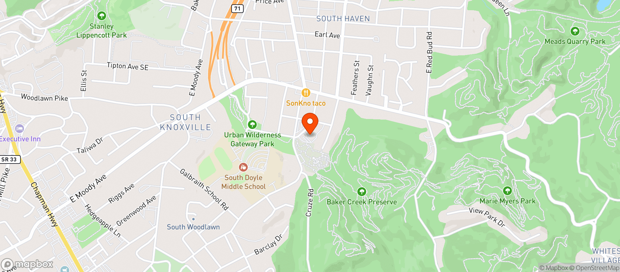 Map showing 71 South