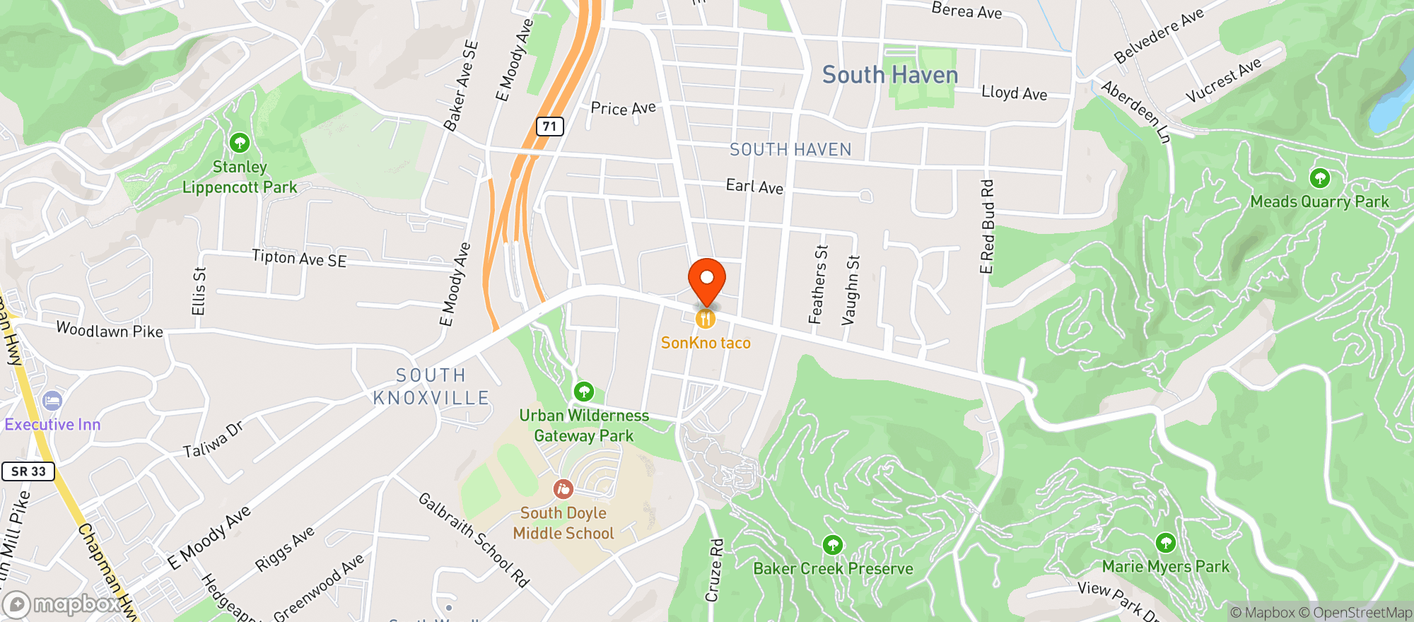 Map showing Sokno Taco Cantina