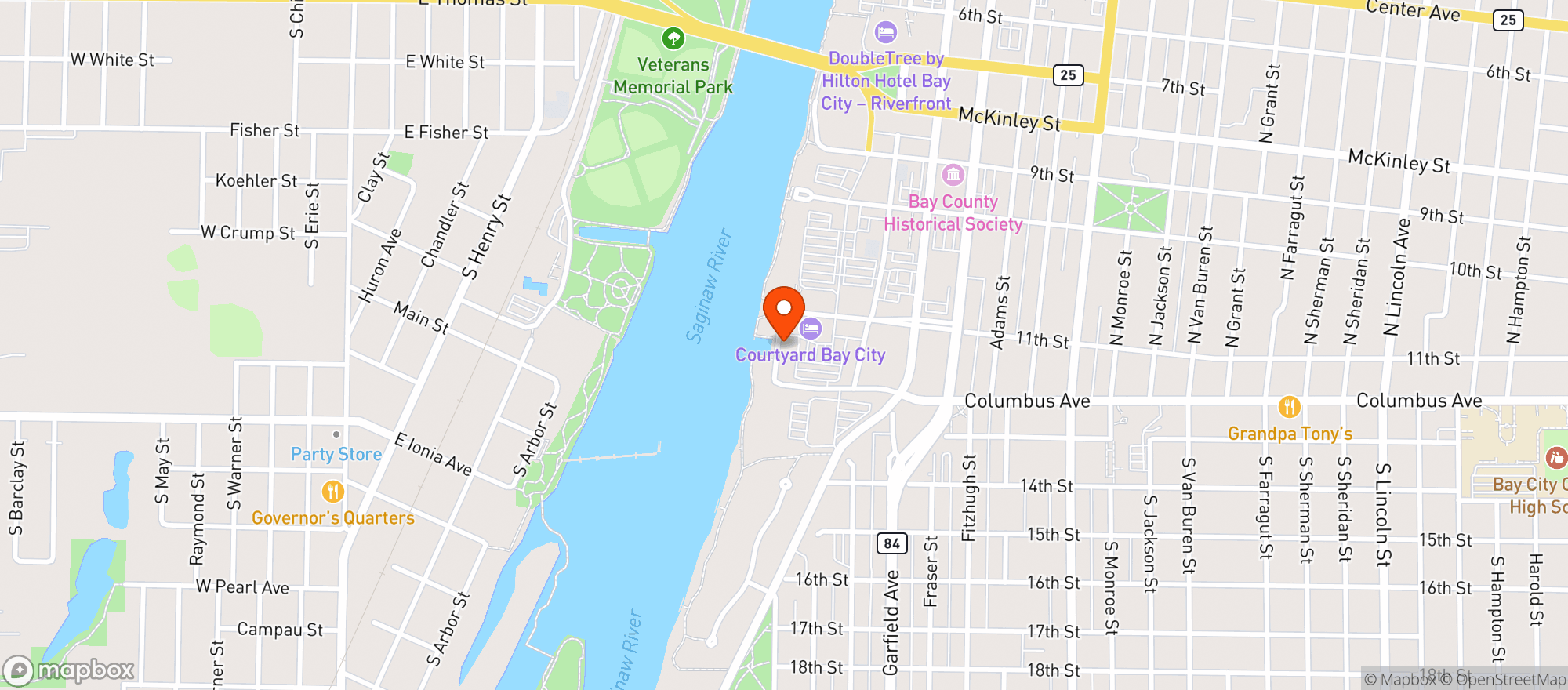 Map showing Vinnys Pizzeria