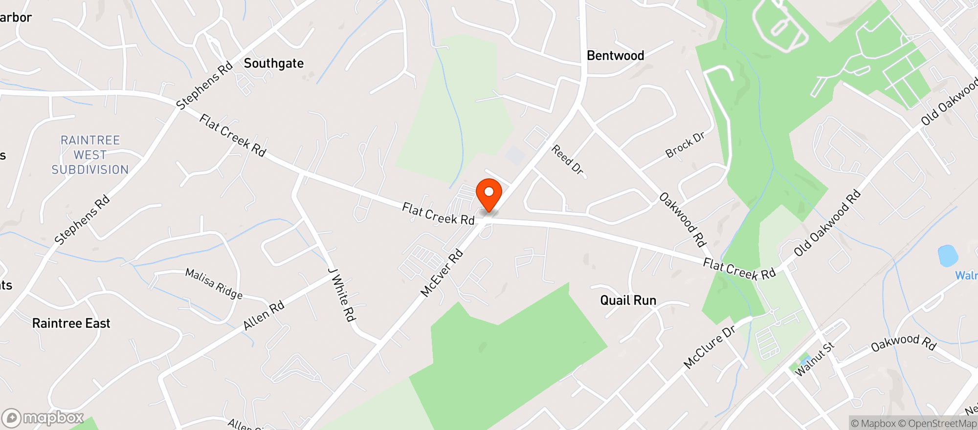 Map showing Oakwood Food Mart
