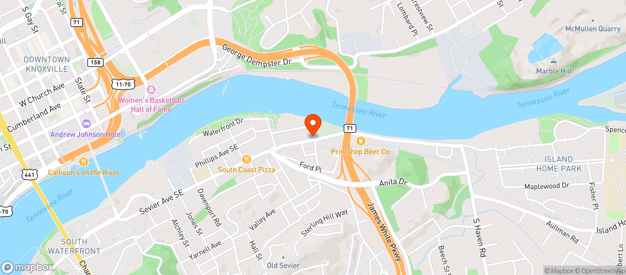 Map showing Trailhead Beer Market