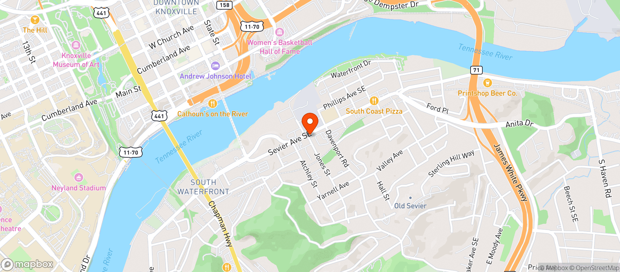 Map showing Honeybee Coffee Company