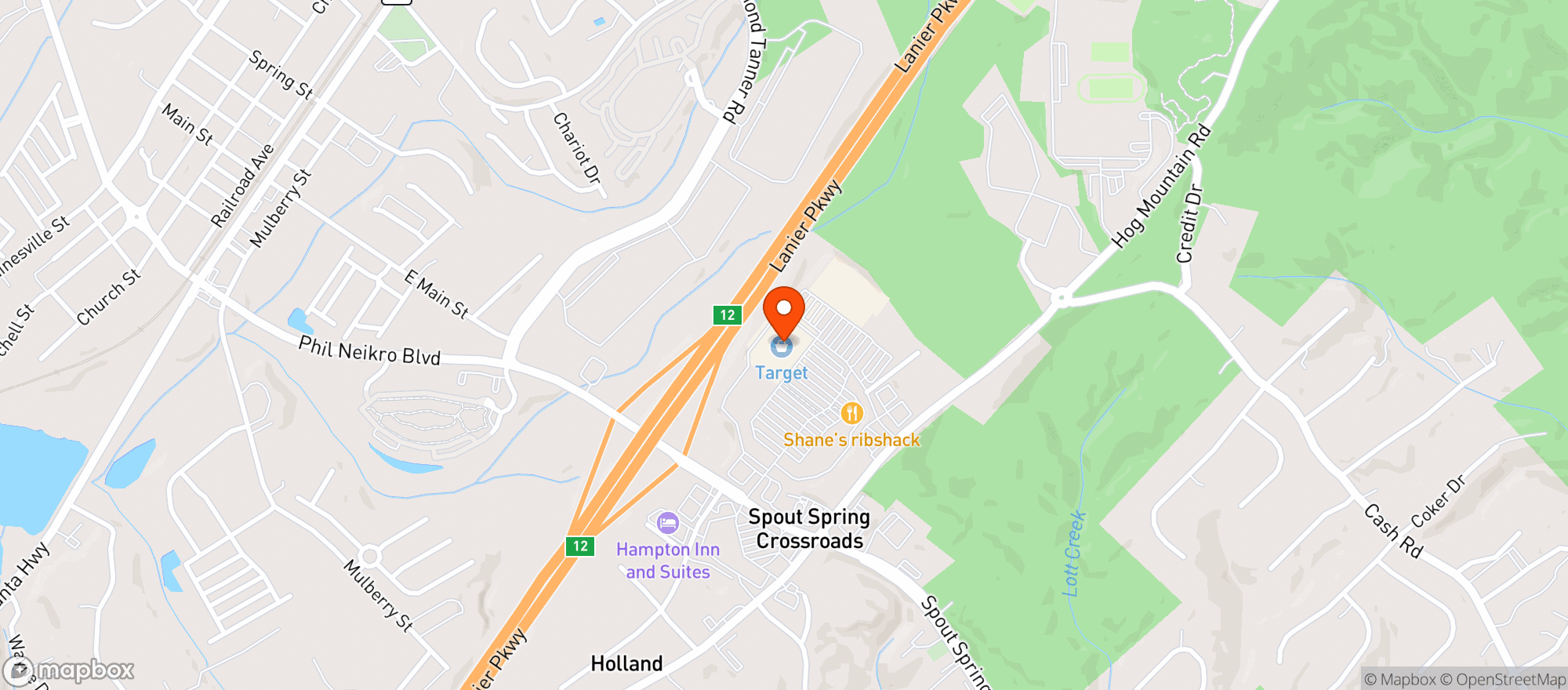 Map showing Target