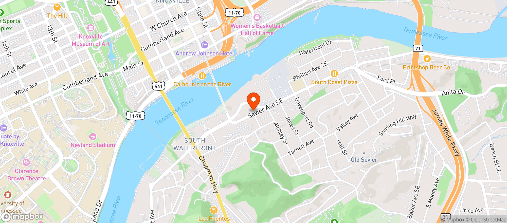 Map showing Food City