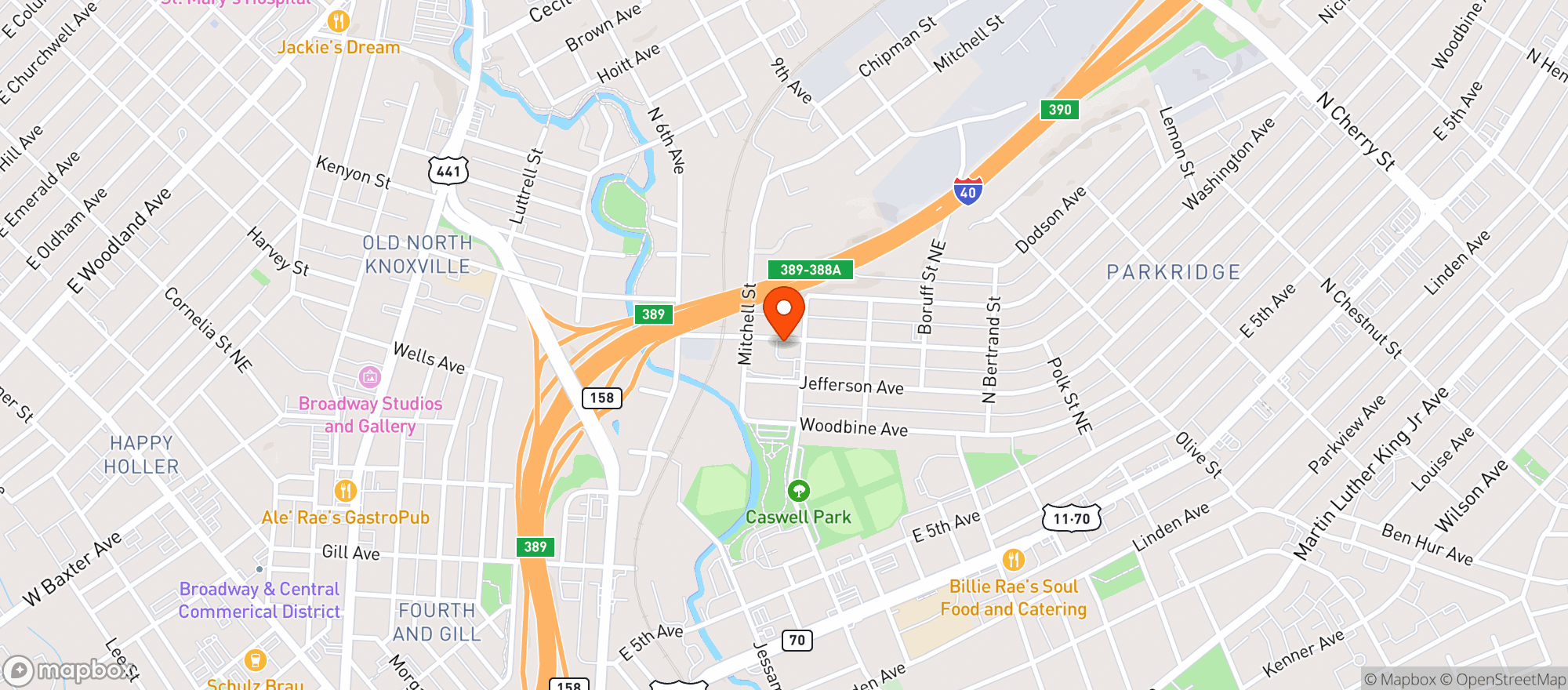 Map showing Rickys
