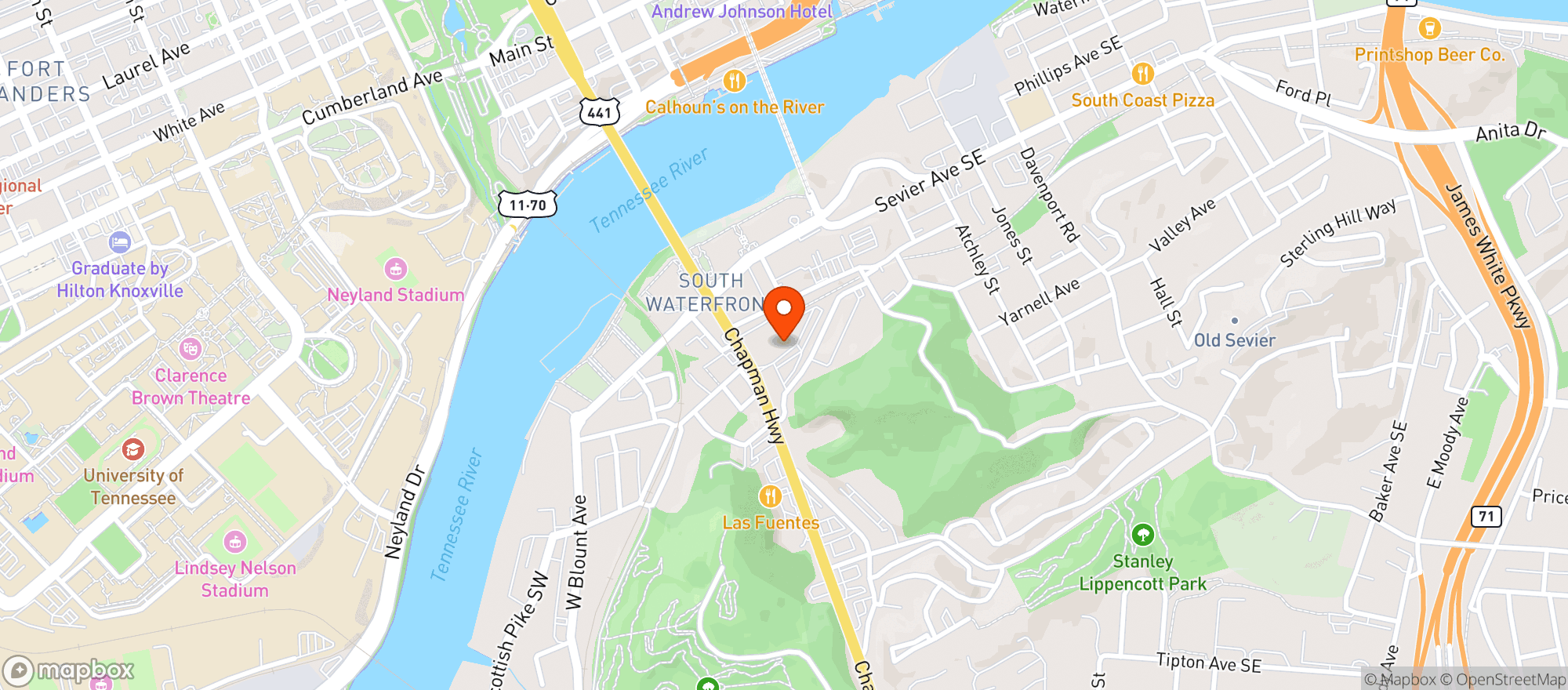 Map showing Monday Night Brewing - Proofing Co