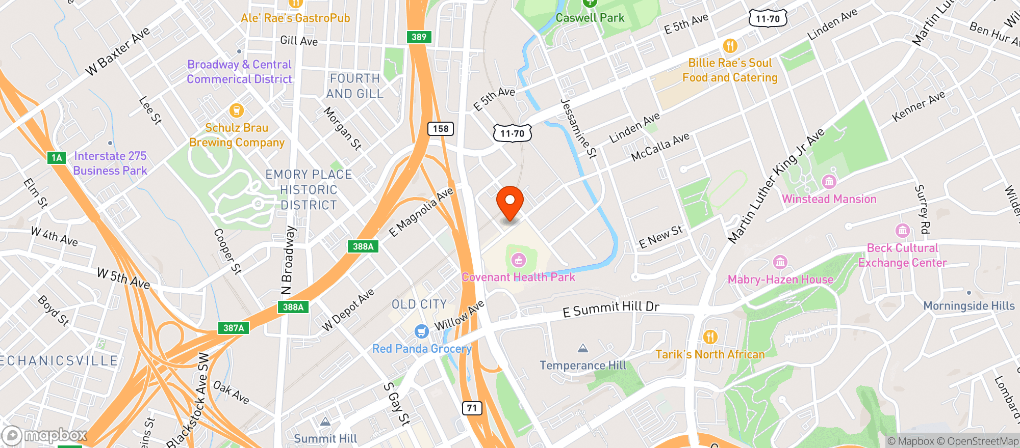 Map showing Levy Covenant Health Park