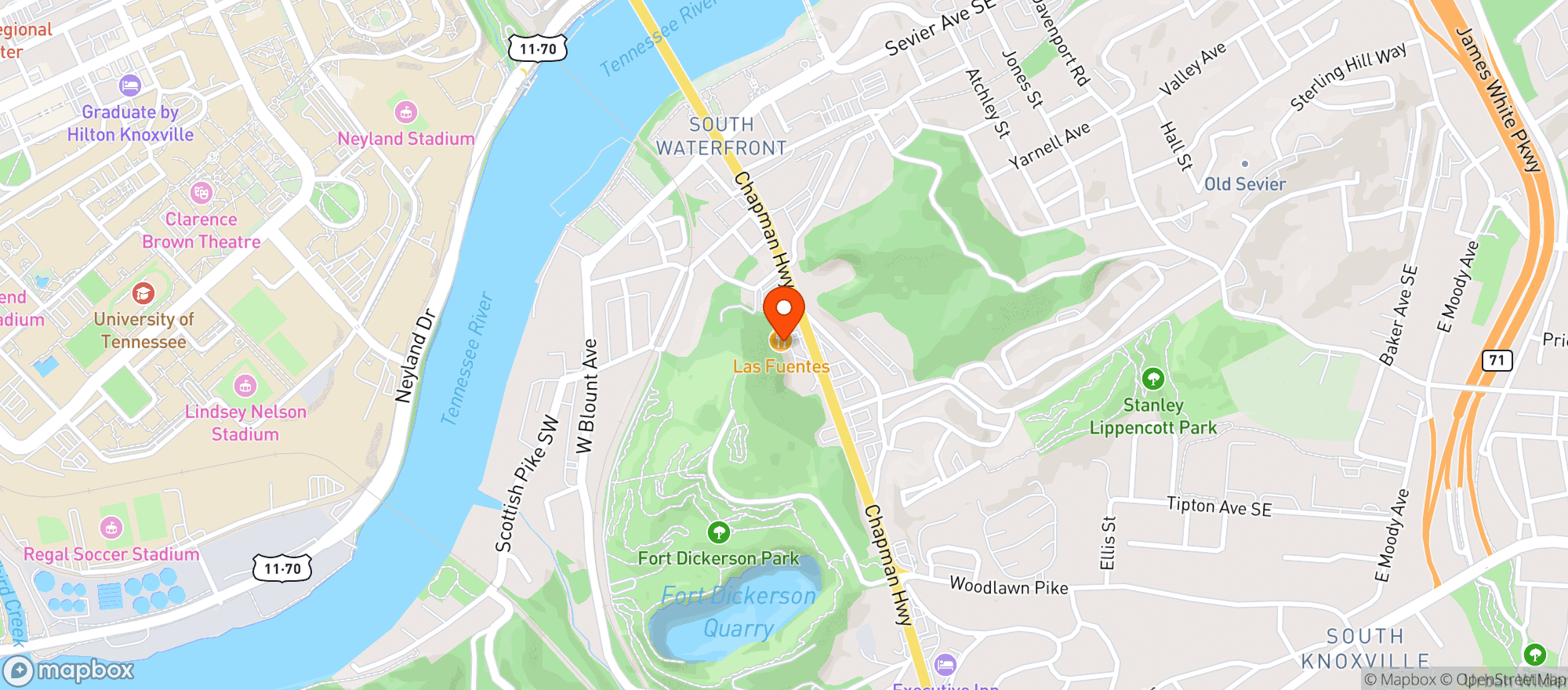 Map showing Clouds Over Knox