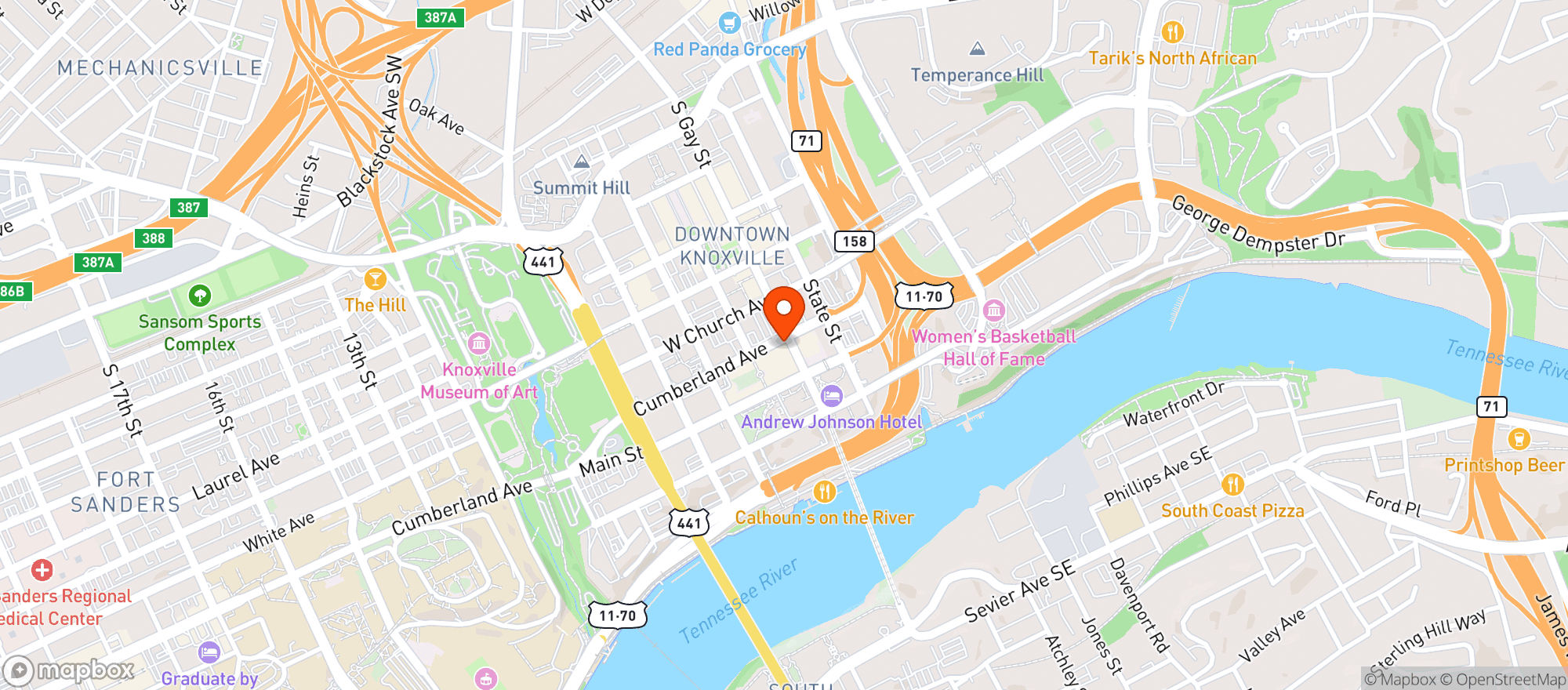 Map showing Bijou Theatre