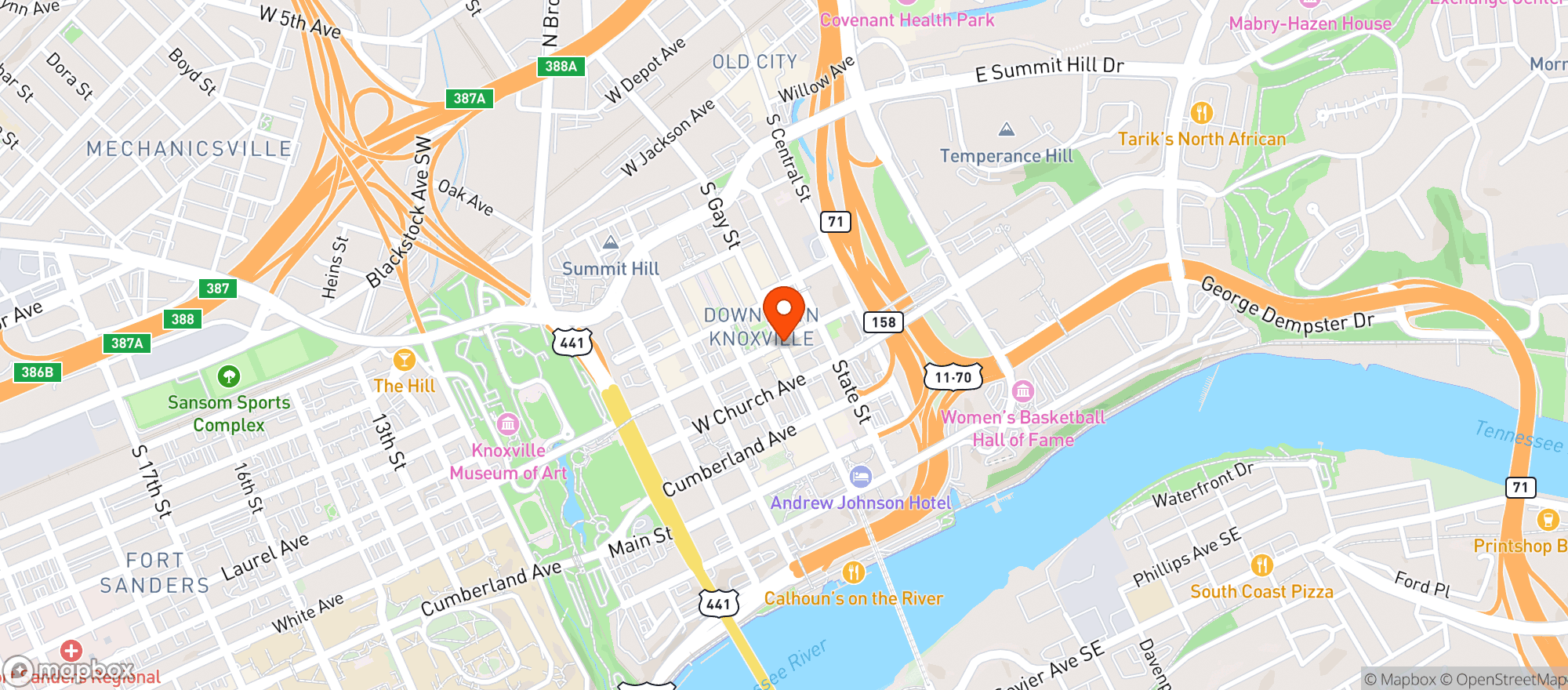 Map showing Clancys Tavern & Whiskey