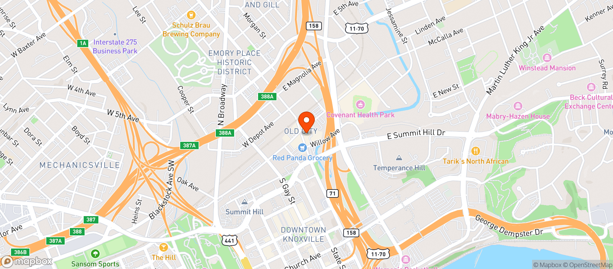 Map showing Southbound Bar And Grill