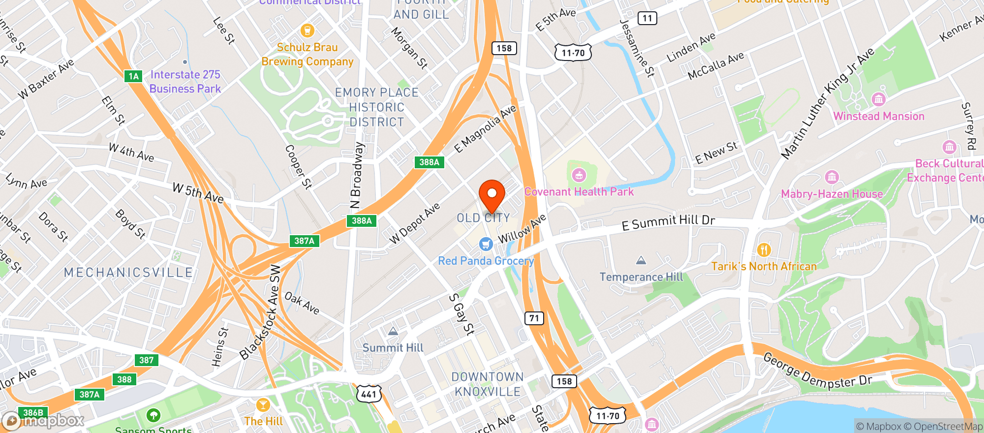 Map showing Pilot Light