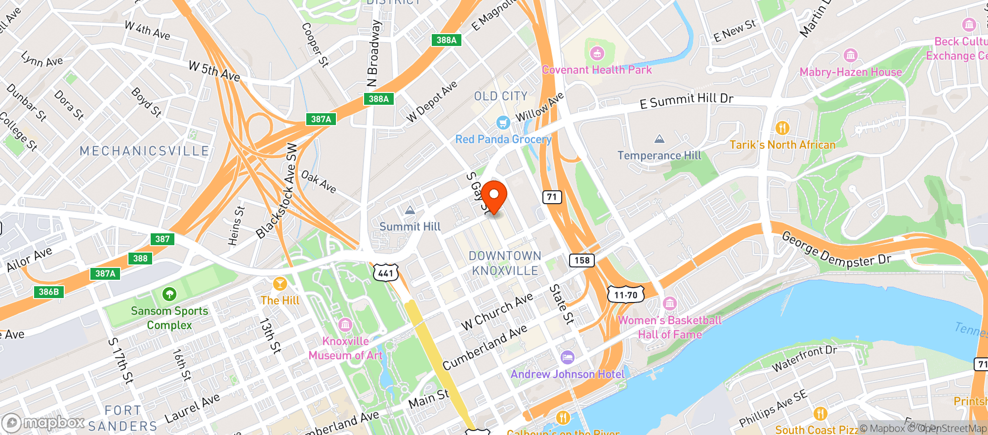 Map showing Maple Hall