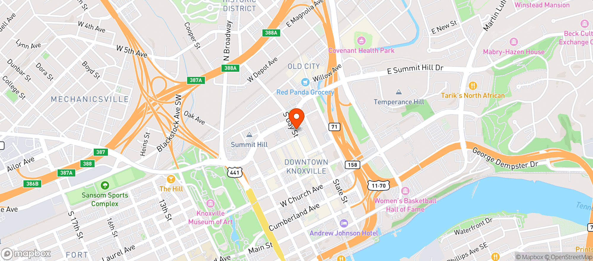 Map showing The Humble Hog