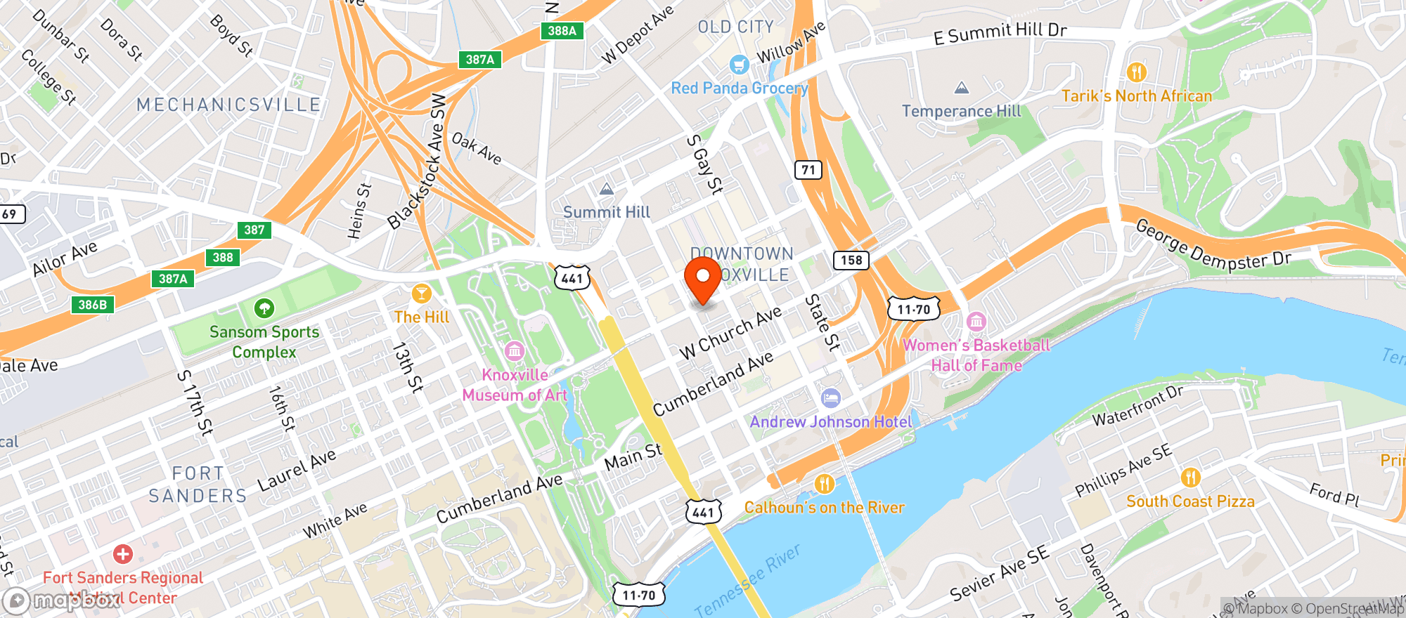 Map showing New Haven Pizza