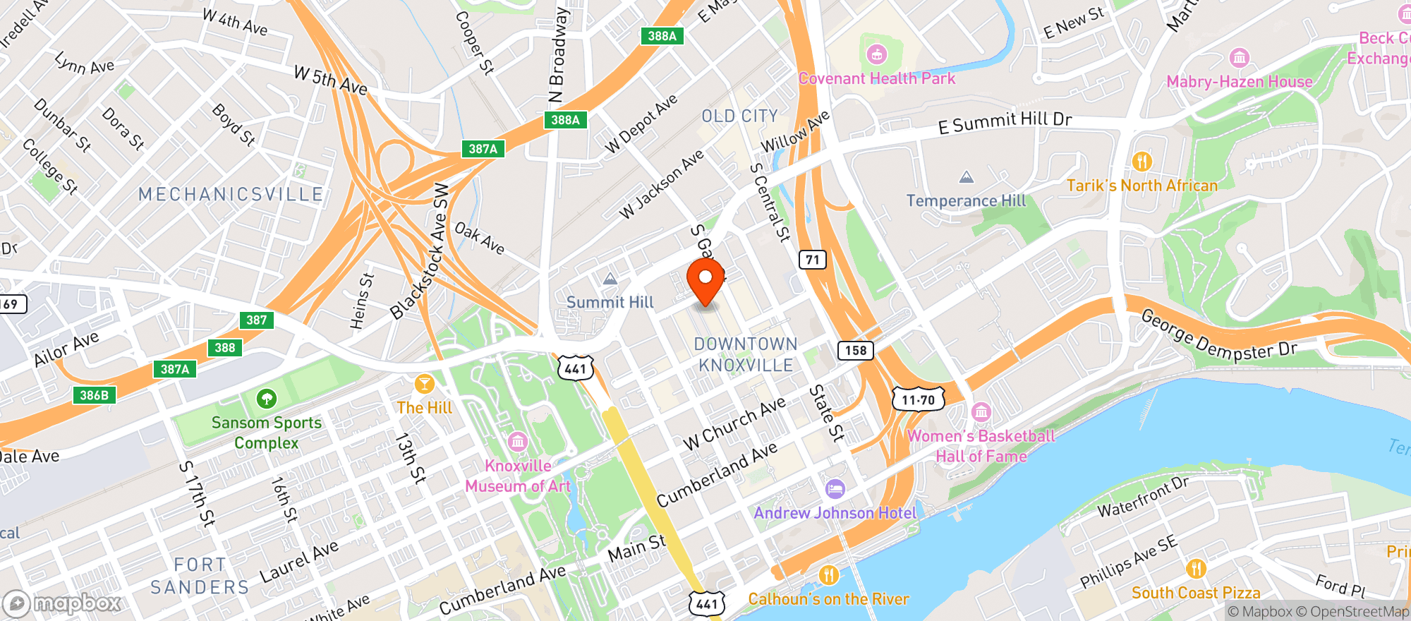 Map showing Bernadette’s Crystal Gardens