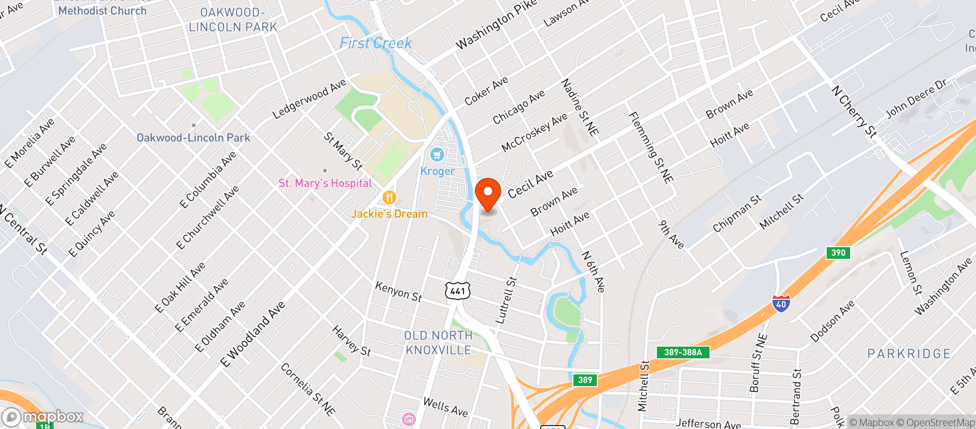 Map showing The Blom Shop