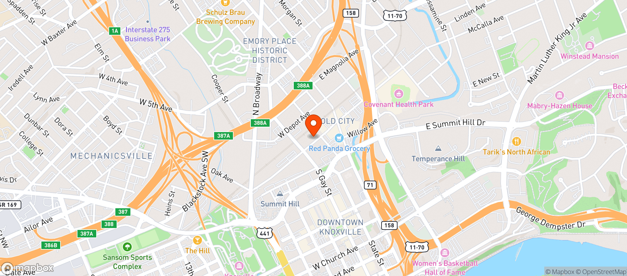 Map showing Pour Taproom
