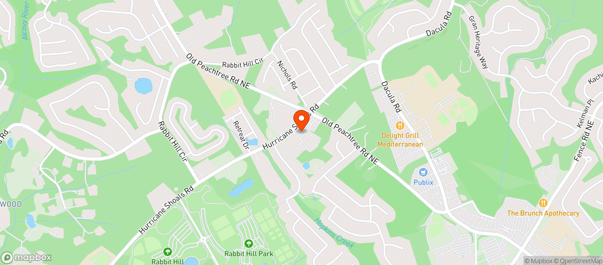 Map showing Dacula Cork & Bottle