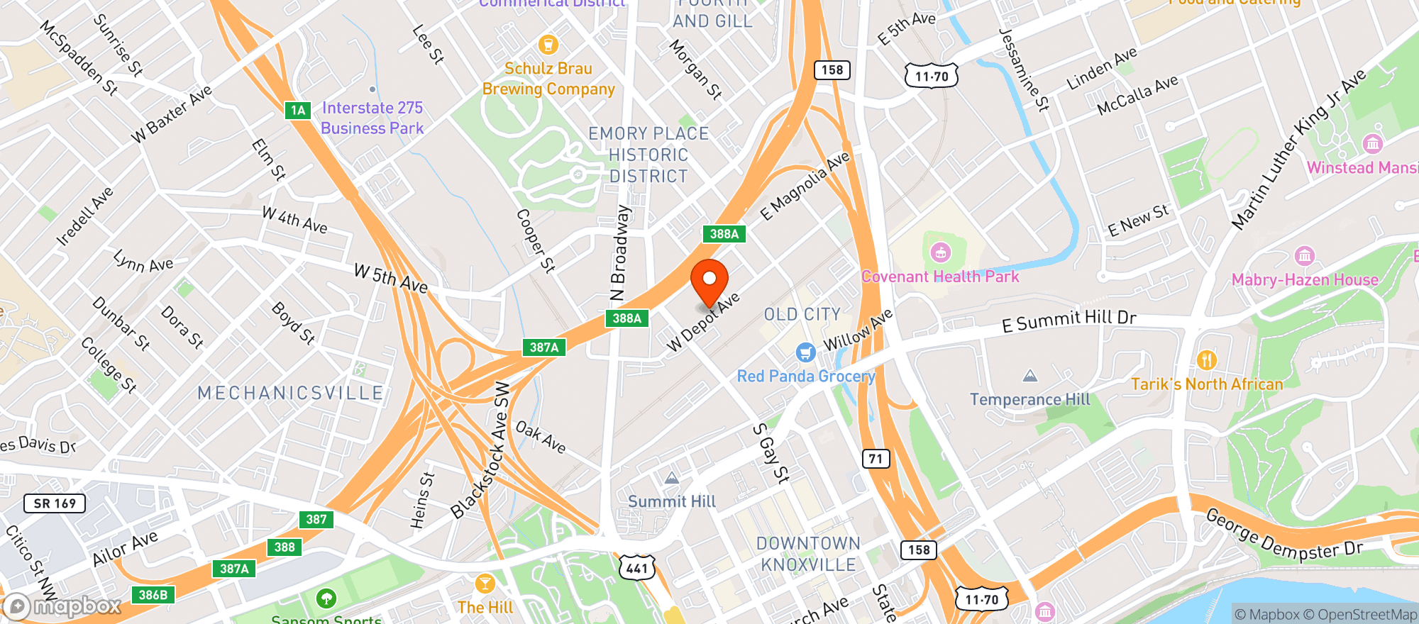 Map showing Frank & Georges