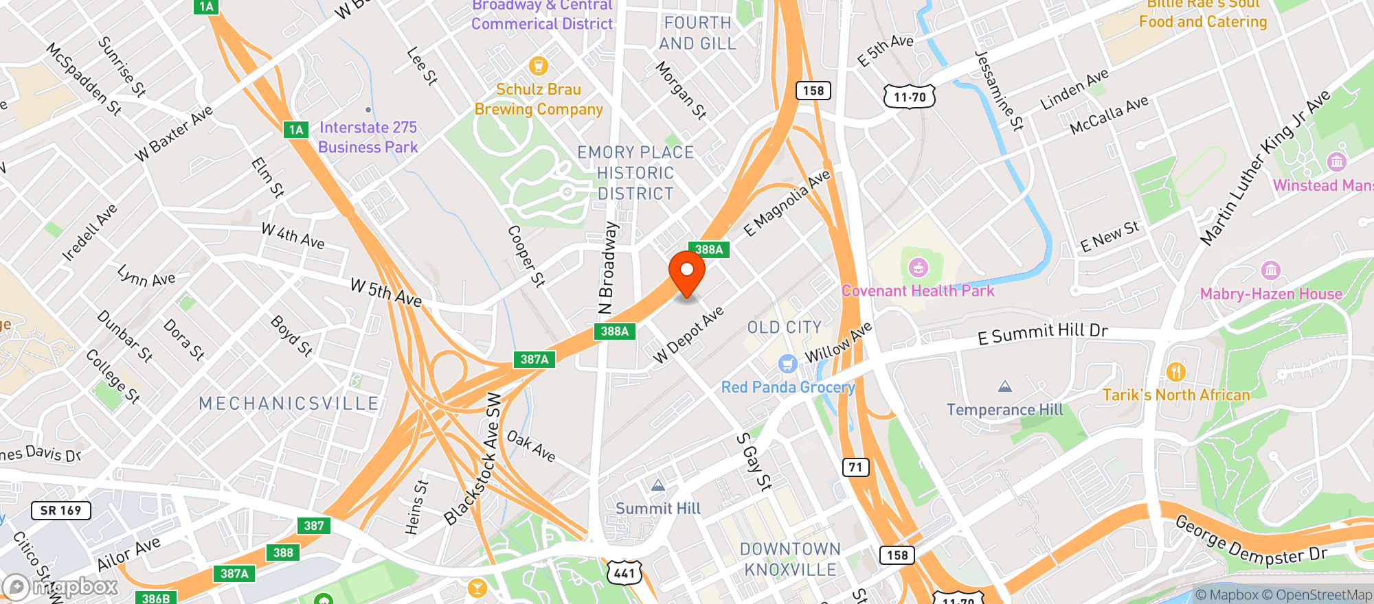 Map showing The Local Smokey