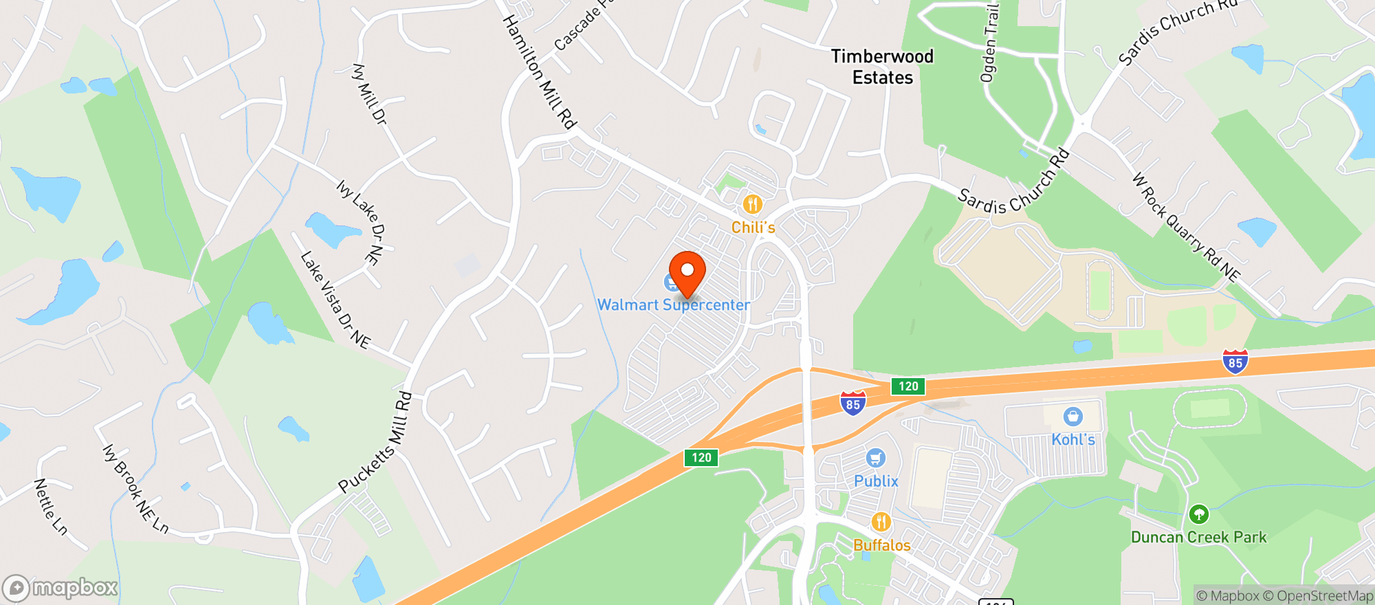 Map showing Walmart Supercenter