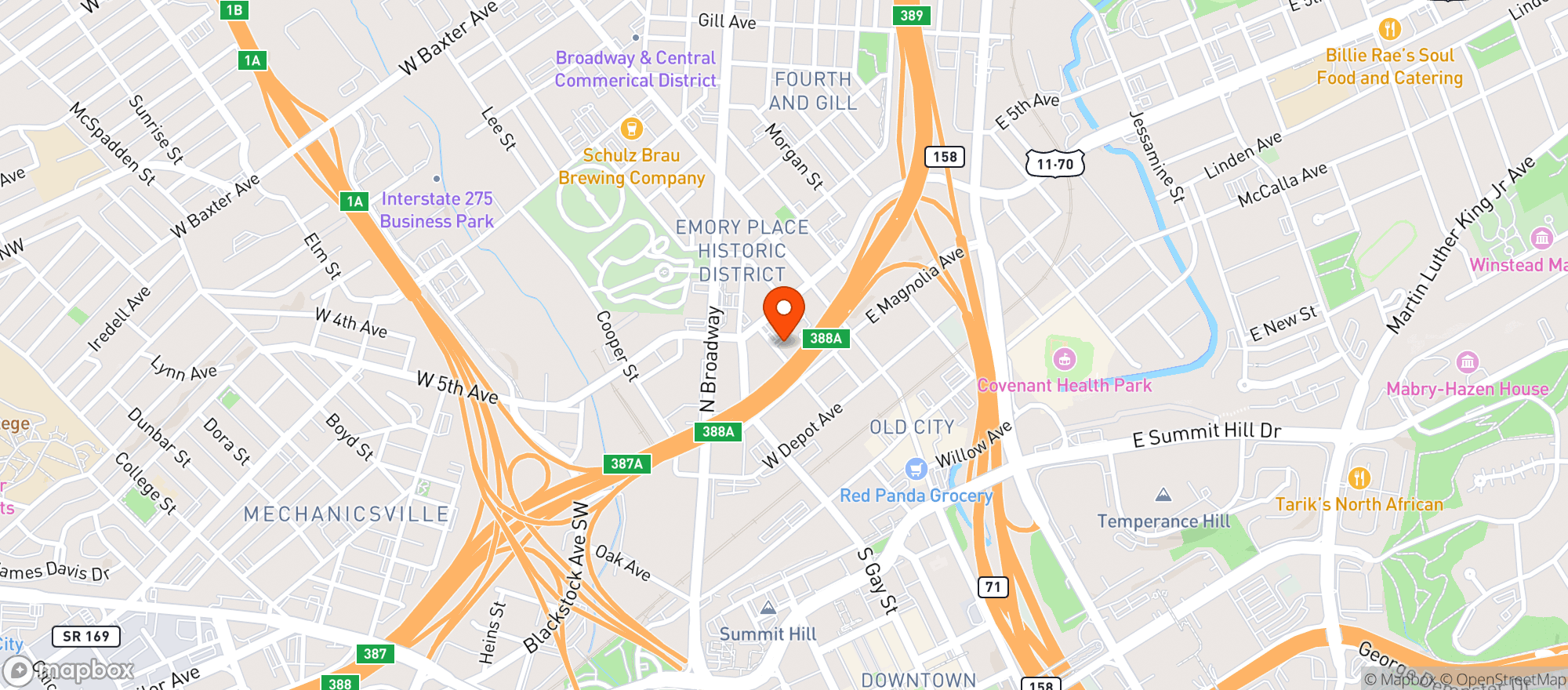 Map showing A Dopo Sourdough Pizza