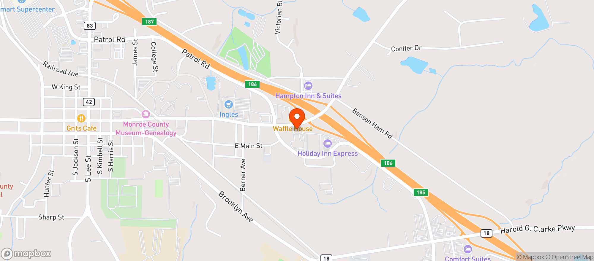 Map showing Holiday Bottle Shop