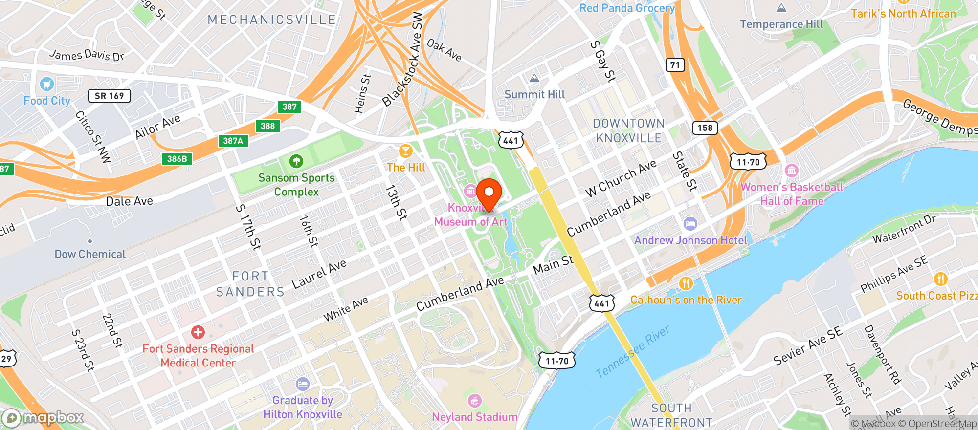 Map showing World's Fair Park