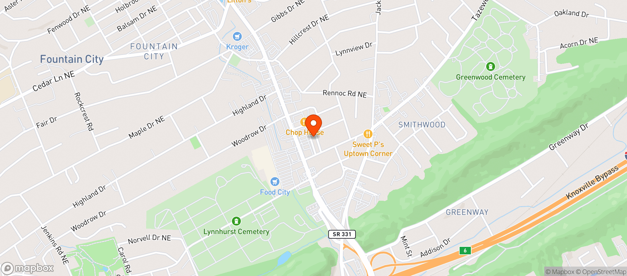Map showing Fountain City Social