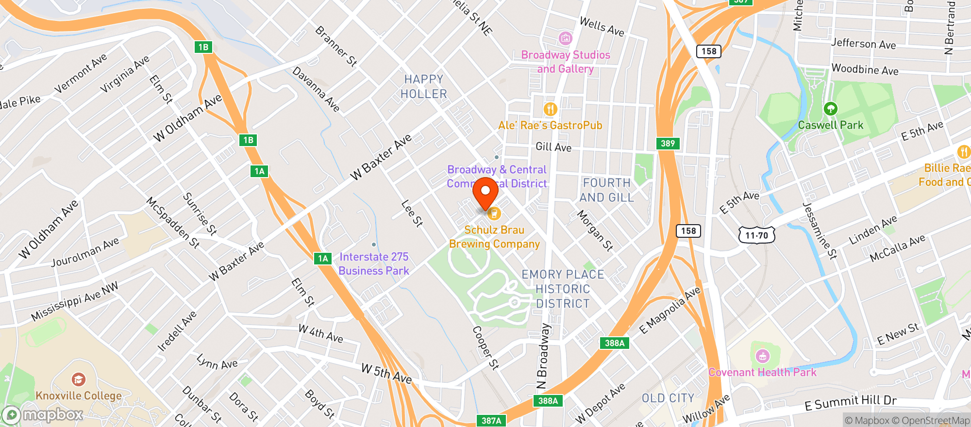 Map showing Schultz Brau Brewing Co
