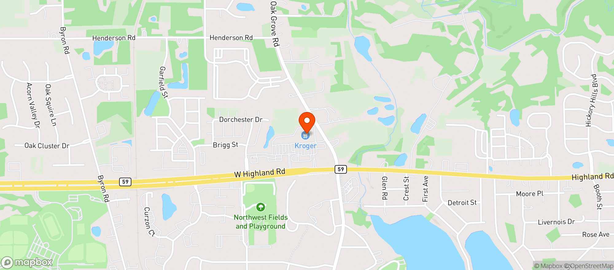 Map showing Kroger