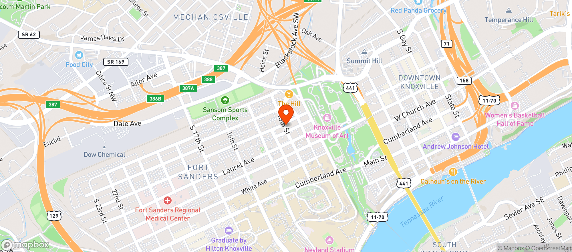 Map showing Corner Market On 13th