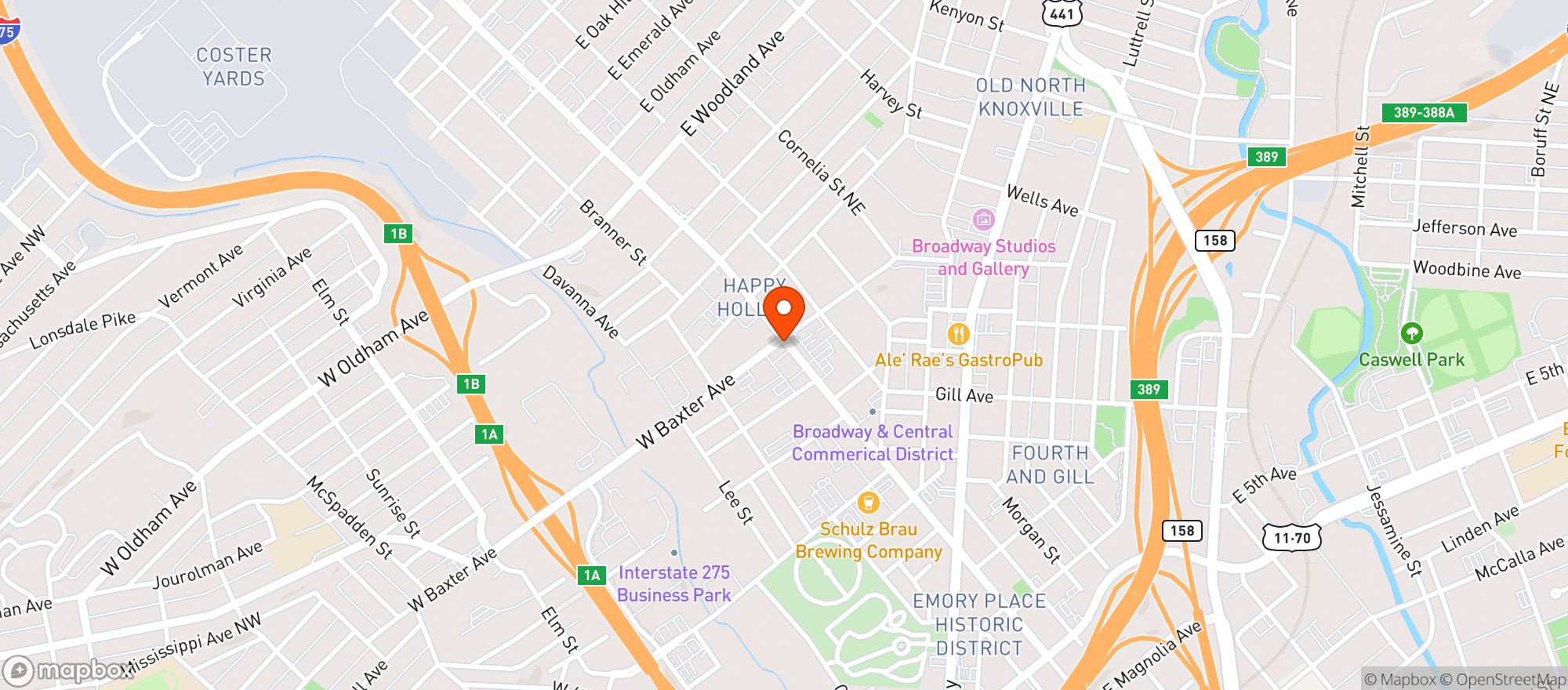 Map showing Three Rivers Market