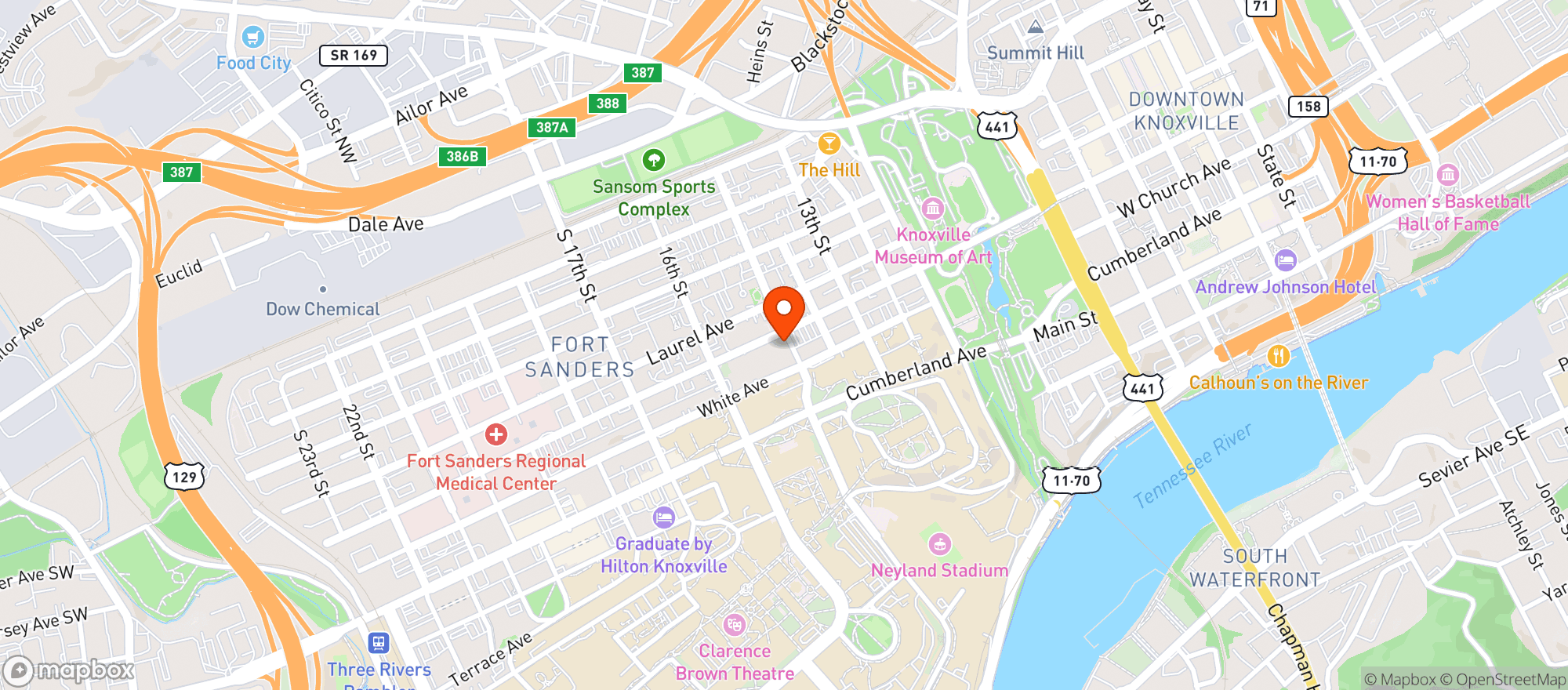 Map showing Sams Party Store