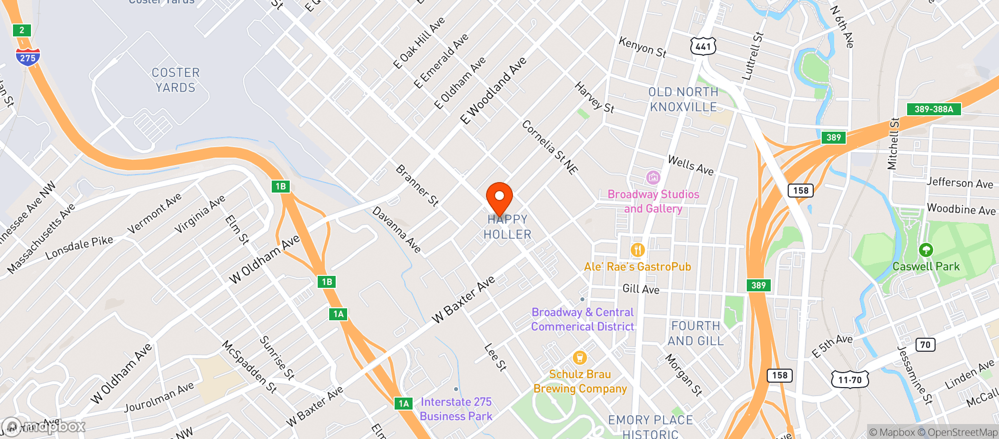Map showing Central Flats & Taps