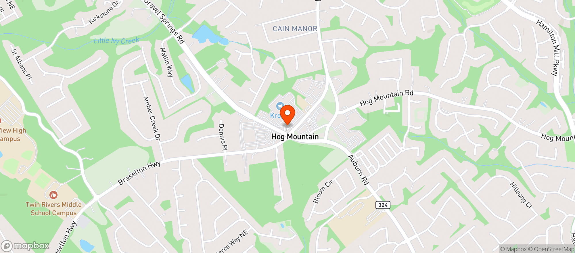 Map showing Exxon Food Mart - Gravel Springs