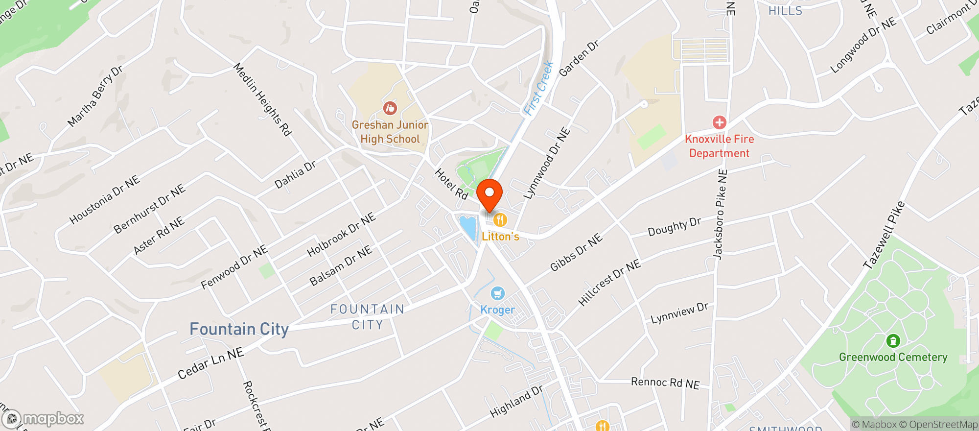 Map showing Fountain City Exxon