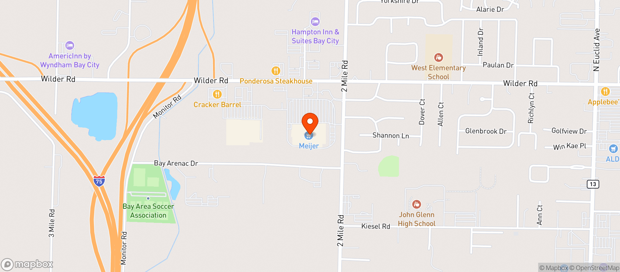 Map showing Meijer