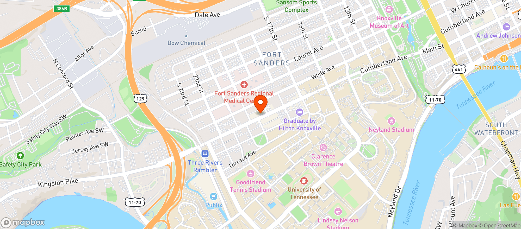 Map showing Tapp'D On Cumberland