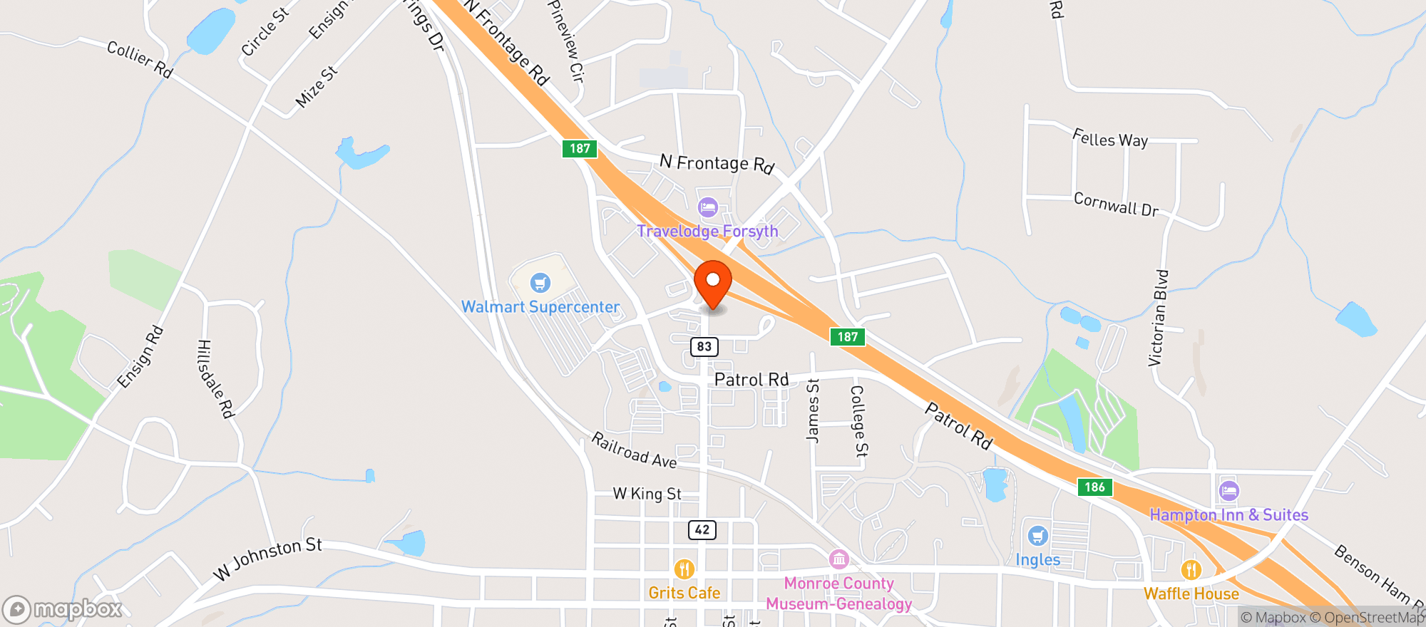 Map showing Circle K