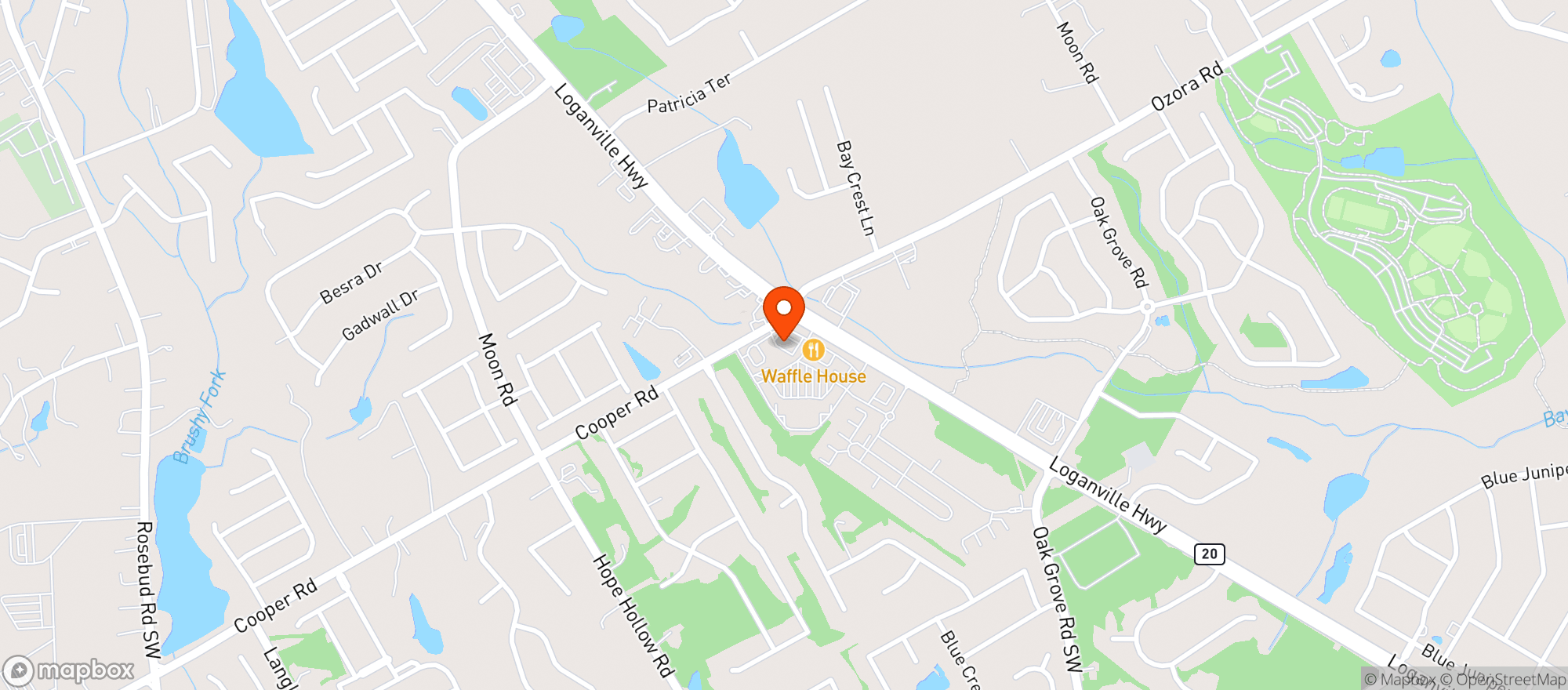 Map showing H & H Chevron Circle K
