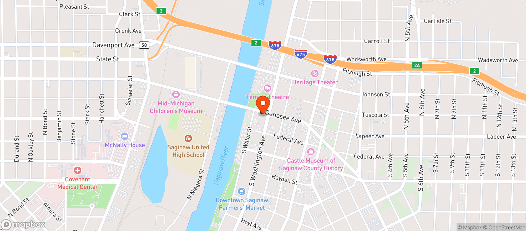 Map showing Gordies Bar & Grill