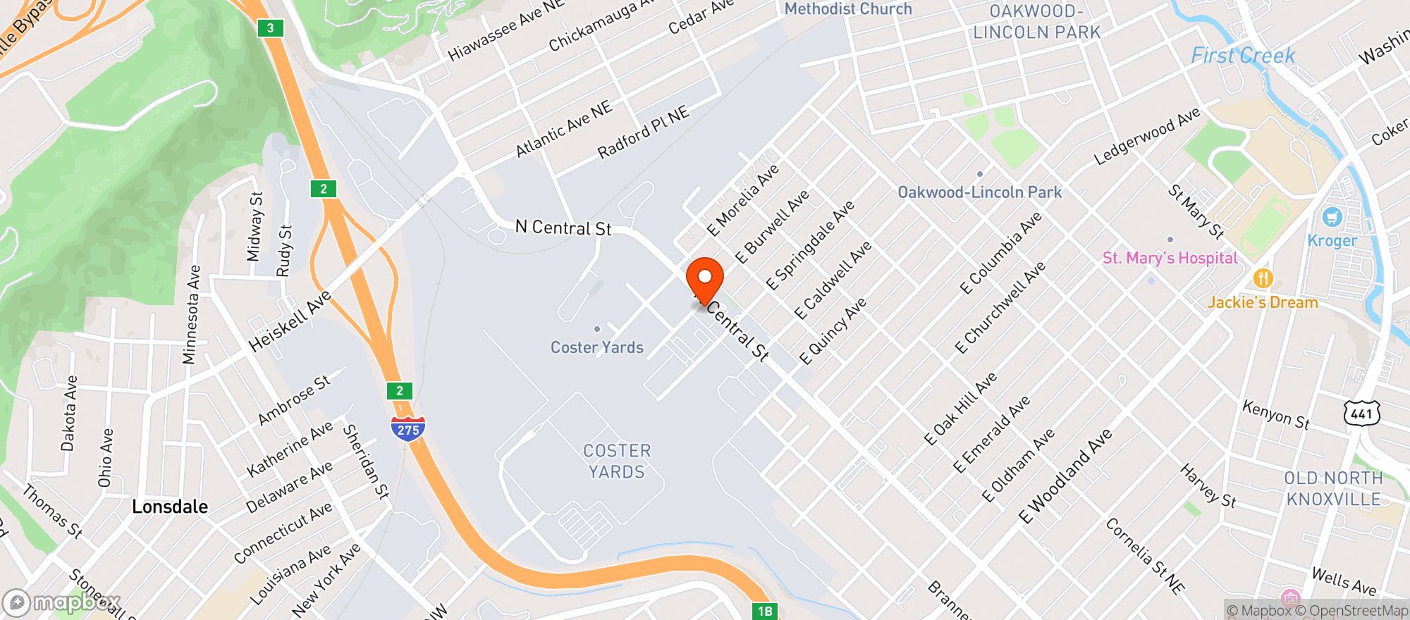 Map showing The Blackdog