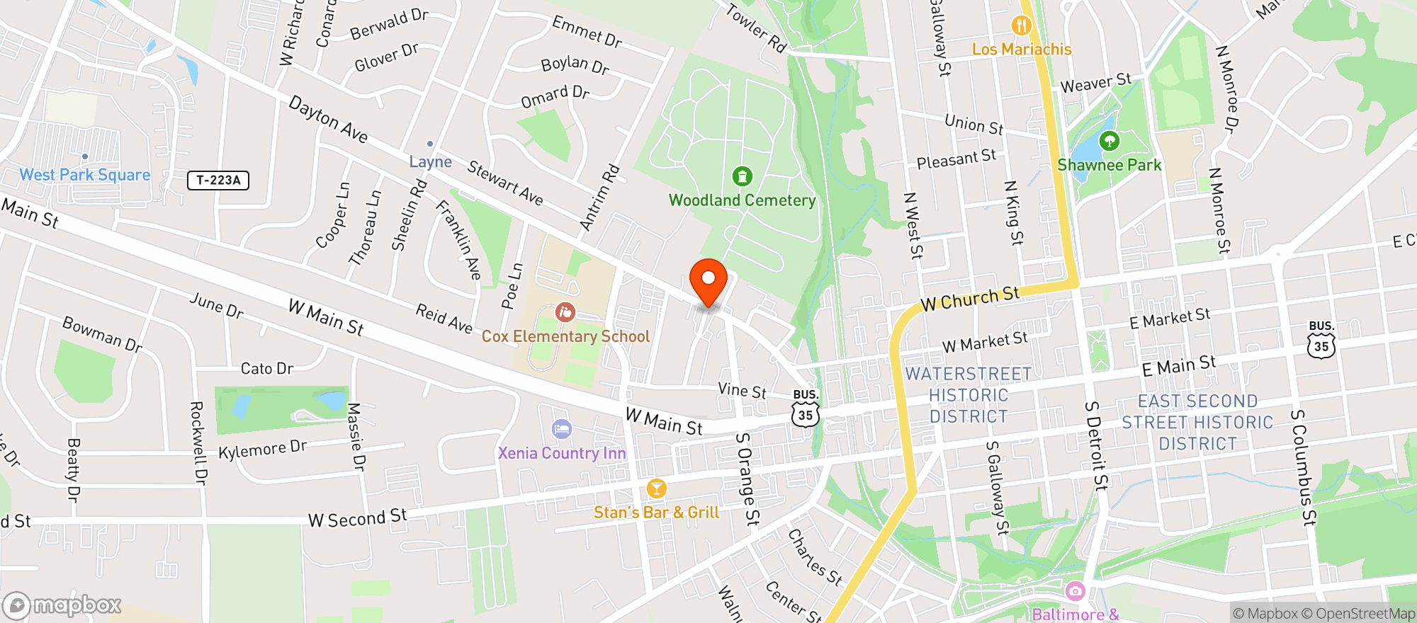 Map showing XENIA LIQUORS